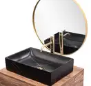 Умывальник (раковина) REA INGA BLACK MARBLE MATT накладной (REA-U8006)