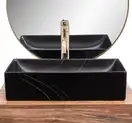 Умывальник (раковина) REA INGA BLACK MARBLE MATT накладной (REA-U8006)