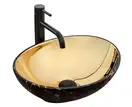 Умивальник (раковина)  REA SOFIA IN MARBLE MAT BLACK GOLD накладний (REA-U8011)
