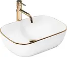 Умывальник (раковина) REA BELINDA WHITE GOLD EDGE накладной (REA-U8736)