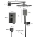 Душовий гарнітур прихованого монтажу Yoka DUAL 30 BLACK + BOX чорний (BP.DUAL30 BLK)