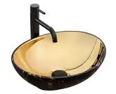 Умивальник (раковина) REA SOFIA IN MARBLE MAT BLACK GOLD накладний (REA-U8011)