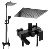 Душевой гарнитур Yoka CUBE 25 BLACK черный с изливом (BP.CUBE-25-BLK)