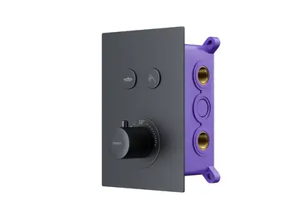Душовий гарнітур прихованого монтажу Corsan Plomeria BLACK+BOX чорний з термостатом (646994) Душовий гарнітур прихованого монтажу Corsan Plomeria BLACK+BOX чорний з термостатом (646994)