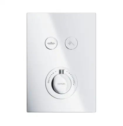 Душовий гарнітур прихованого монтажу Corsan CMZ069TCH CHROM + BOX хром з термостатом (647014)