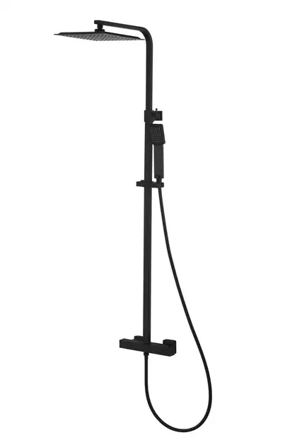 Душовий гарнітур Corsan ANGO BLACK MATT з термостатом (CMN019) Душовий гарнітур Corsan ANGO BLACK MATT з термостатом (CMN019)