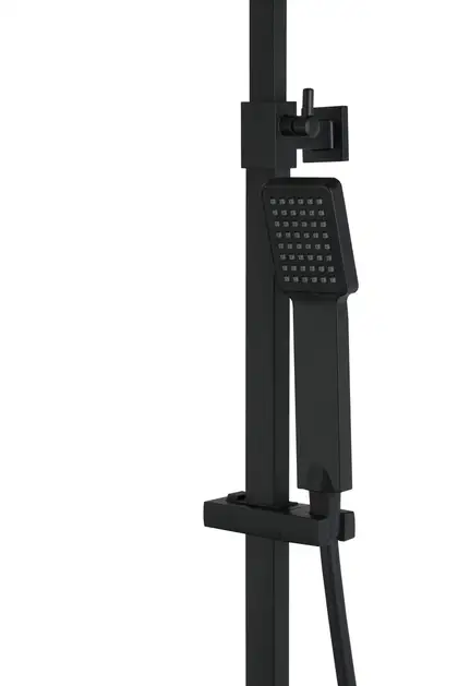 Душевой гарнитур Corsan ANGO BLACK MATT с термостатом и изливом (CMN02TBLW)