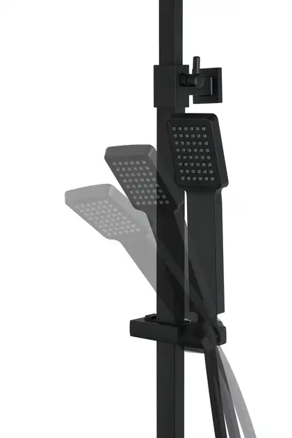 Душевой гарнитур Corsan ANGO BLACK MATT с термостатом и изливом (CMN02TBLW)