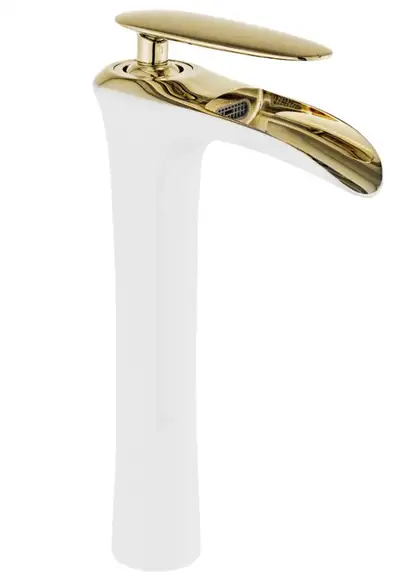 Смеситель для раковины MEXEN LYRA WHITE GOLD высокий (MEX-745310-25) Смеситель для раковины MEXEN LYRA WHITE GOLD высокий (MEX-745310-25)
