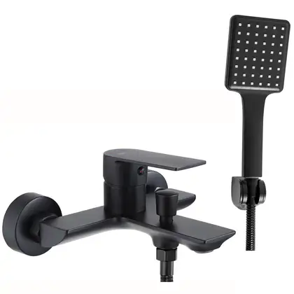 Rea Urban Black Смеситель для ванны и душа, черный (REA-B9910)