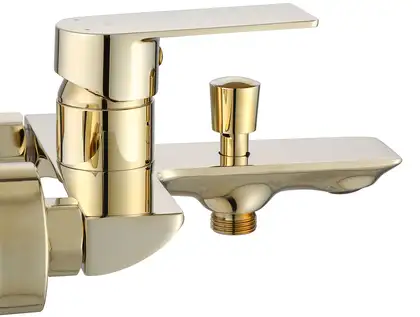 Смеситель для ванны REA URBAN GOLD золото настенный с изливом (REA-B9914)