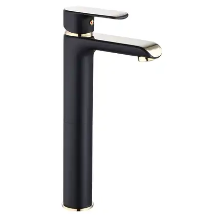 Rea Bloom Black Gold Смеситель для раковины, высокий, черный (REA-B9936) Rea Bloom Black Gold Смеситель для раковины, высокий, черный (REA-B9936)