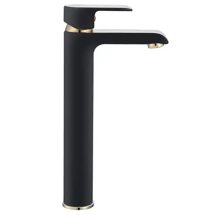 Rea Bloom Black Gold Смеситель для раковины, высокий, черный (REA-B9936) Rea Bloom Black Gold Смеситель для раковины, высокий, черный (REA-B9936)