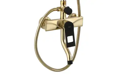 Душевой гарнитур REA SOUL BRUSHED GOLD с изливом (REA-B9962) Душевой гарнитур REA SOUL BRUSHED GOLD с изливом (REA-B9962)