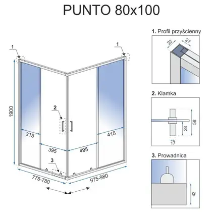 Душевая кабина REA PUNTO BLACK 80х100 (REA-K4806) Душевая кабина REA PUNTO BLACK 80х100 (REA-K4806)