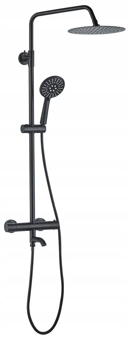 Rea Lungo Black Душовий гарнітур, чорний (REA-P4113)