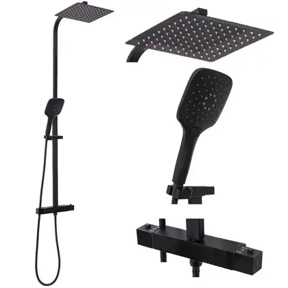 Rea JET BLACK MAT Душевой гарнитур, черный матовый (REA-P9411)