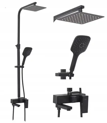 Rea FORT BLACK MAT Душевой гарнитур, черный (REA-P9861)