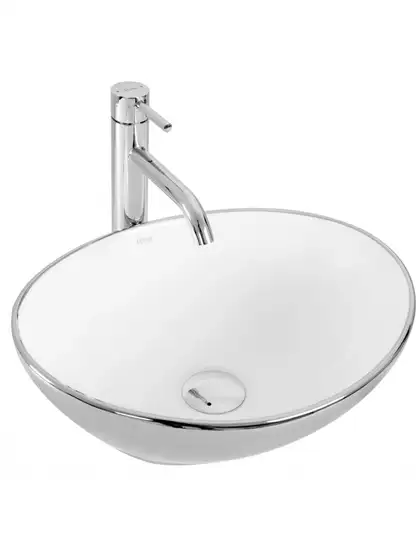 Умивальник (раковина) REA SOFIA SILVER / WHITE накладний сріблястий / білий (REA-U0420) Умивальник (раковина) REA SOFIA SILVER / WHITE накладний сріблястий / білий (REA-U0420)