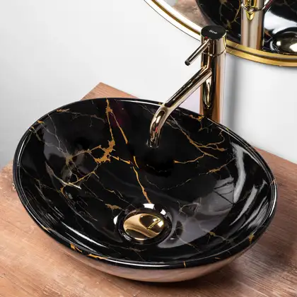 Rea Sofia Marble Black Умывальник накладной, черный (REA-U5611) Rea Sofia Marble Black Умывальник накладной, черный (REA-U5611)