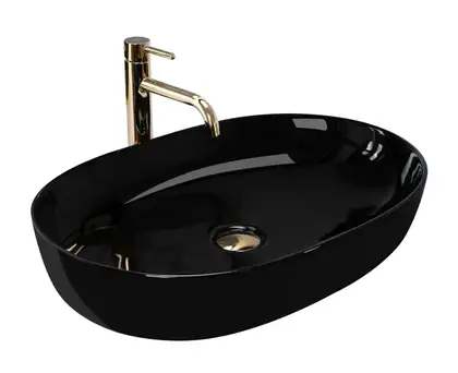 Rea Cleo Black Умывальник накладной, черный (REA-U6757) Rea Cleo Black Умывальник накладной, черный (REA-U6757)