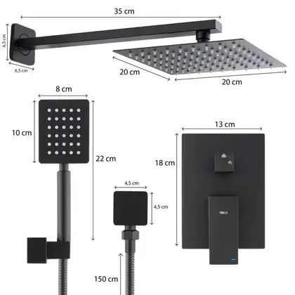 Душевой гарнитур скрытого монтажа Yoka DUAL BLACK + BOX черный (BP.DUAL-BLK) Душевой гарнитур скрытого монтажа Yoka DUAL BLACK + BOX черный (BP.DUAL-BLK)