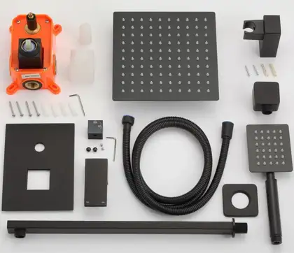 Душовий гарнітур прихованого монтажу Yoka DUAL 30 BLACK + BOX чорний (BP.DUAL30 BLK)