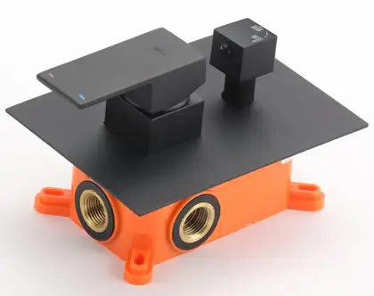 Душовий гарнітур прихованого монтажу Yoka DUAL 30 BLACK + BOX чорний (BP.DUAL30 BLK)