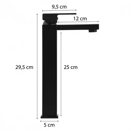 Смеситель для раковины (умывальника) Yoka GAPPO 36 BLACK черний высокий (BU.GAPPO 36-BLK)