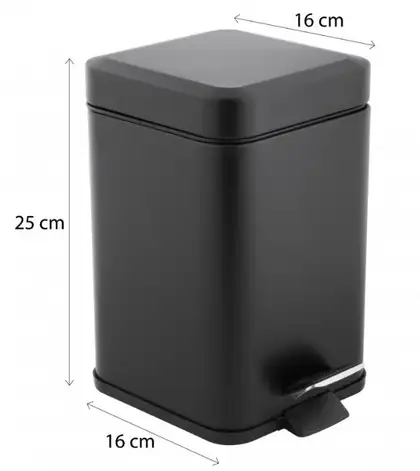 Корзина для мусора YOKA MUTI BLACK 3л. для ванной комнаты (CH.MUTI-BLK)