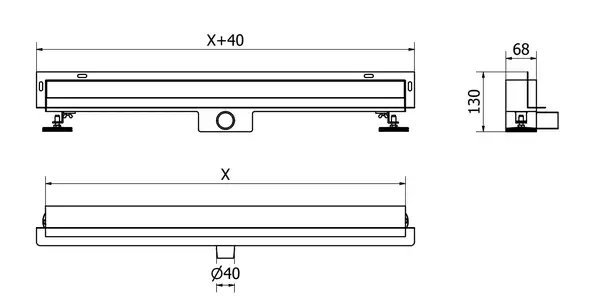Трап для душа MEXEN FLAT WALL 2В1 CHROME 120 см. (MEX-1030120)