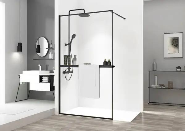 Rea Полка EVO BLACK на душевую стенку (HOM-00652)