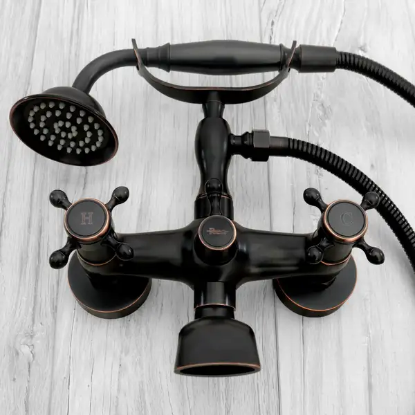 Смеситель для ванны REA RETRO OLD BLACK черный настенный (REA-B0224) Смеситель для ванны REA RETRO OLD BLACK черный настенный (REA-B0224)