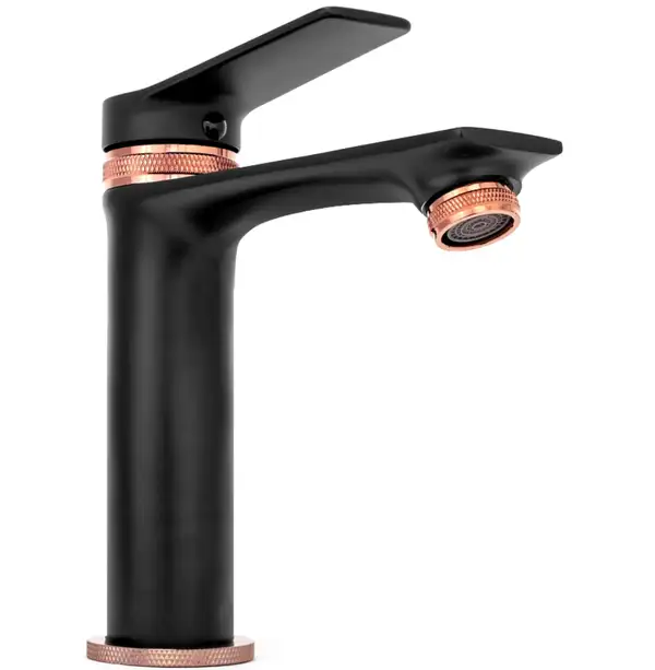 Смеситель для раковины (умывальника) REA VIRAL BLACK ROSE GOLD низкий (REA-B2025) Смеситель для раковины (умывальника) REA VIRAL BLACK ROSE GOLD низкий (REA-B2025)