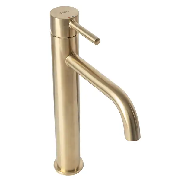 Смеситель для раковины (умывальника) REA LUNGO BRUSHED GOLD высокий (REA-B4526)