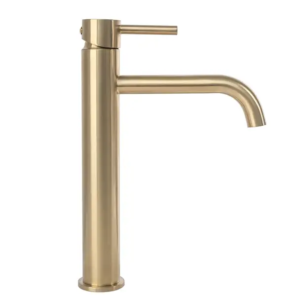 Смеситель для раковины (умывальника) REA LUNGO BRUSHED GOLD высокий (REA-B4526)