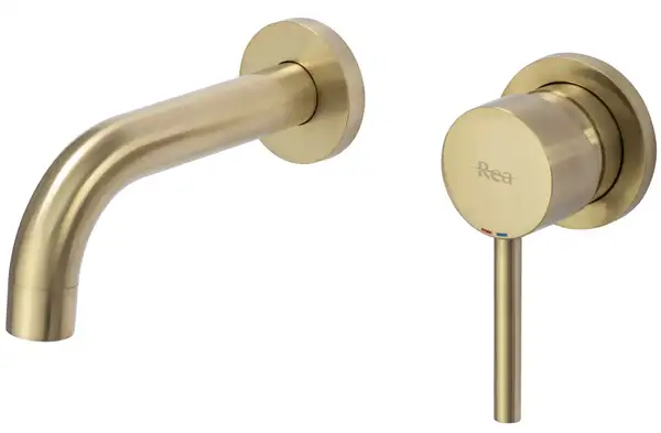 Смеситель для раковины (умывальника) REA LUNGO BRUSHED GOLD скрытого монтажа (REA-B8652)