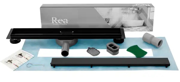 Трап для душа REA NEO PRO BLACK 2в1 черный 50 см (REA-G0999)