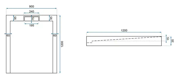 Душевой поддон REA GRAND 90X120 BLACK (REA-K4594)