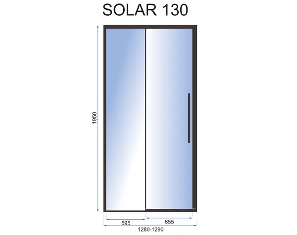 Душевая дверь REA SOLAR 130 BLACK (REA-K6358)