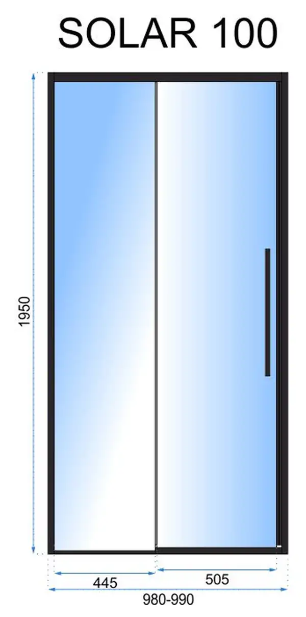 Душевая дверь REA SOLAR 100 BLACK (REA-K6512) Душевая дверь REA SOLAR 100 BLACK (REA-K6512)