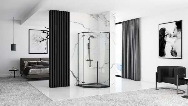 Душевой поддон REA DIAMOND 90X90 BLACK (REA-K8543)