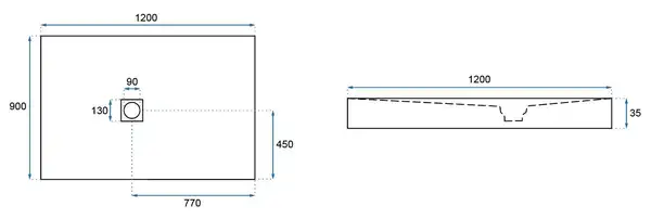 Душевой поддон REA STONE 90X120 BLACK (REA-K9603)