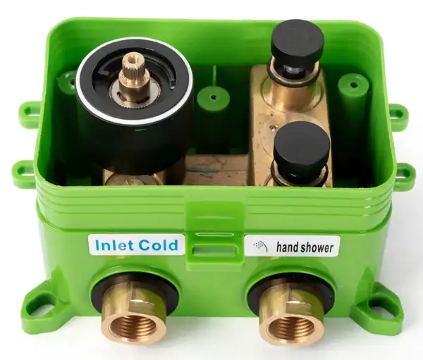 Душевая система с термостатом REA MILER BRUSHED GOLD + BOX скрытого монтажа (REA-P6716)