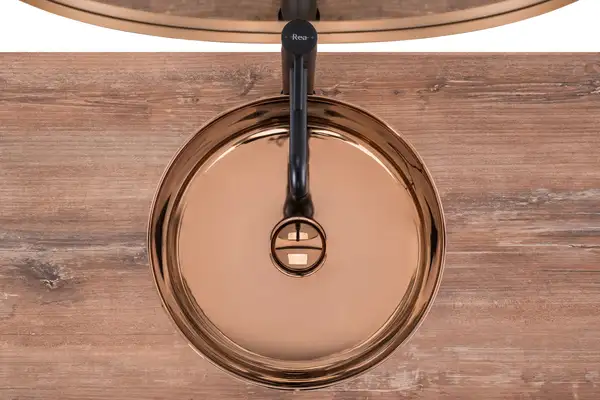 Умывальник (раковина) REA IDA ROSE GOLD накладной розовое золото (REA-U7401)
