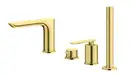 Змішувач для ванни KOHLMAN EXPERIENCE BRUSHED GOLD на борт ванни (QB244E-GDB)