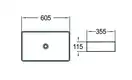 Умывальник (раковина) MEXEN NADIA 60 WHITE BLACK EDGE накладной белый (MEX-21616007)
