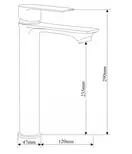 Смеситель для раковины MEXEN ROYO GRAPHITE высокий (MEX-72210-66)