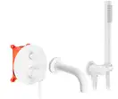 Смеситель для ванны и душа REA LUNGO WHITE MATT + BOX скрытого монтажа (REA-B6440)