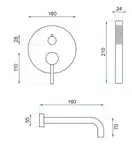 Смеситель для ванны и душа REA LUNGO WHITE MATT + BOX скрытого монтажа (REA-B6440)